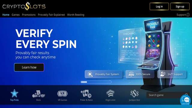 CryptoSlots casino screenshot